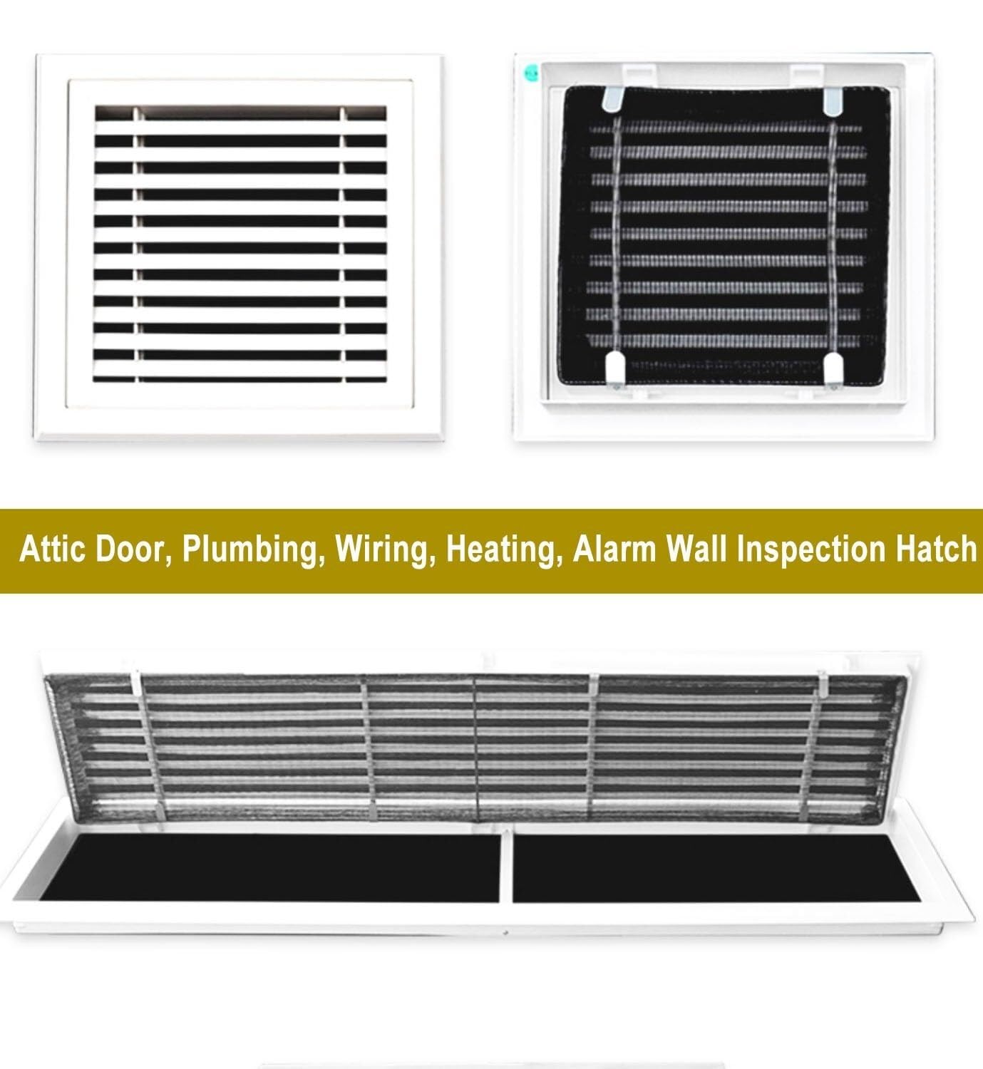 Griglie di Ventilazione a lamelle con meccanismi a Cerniera per sistemi di ripresa dell'Aria in Case, uffici, Hotel, ospedali e scuole – 203x203 mm (8x8 Pollici) Soluzioni per Il Flusso d'ar
