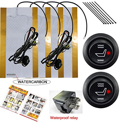 WATERCARBON Water Carbon 12V Premium Heated Seat Kits for Two Seats Universal, Electronic