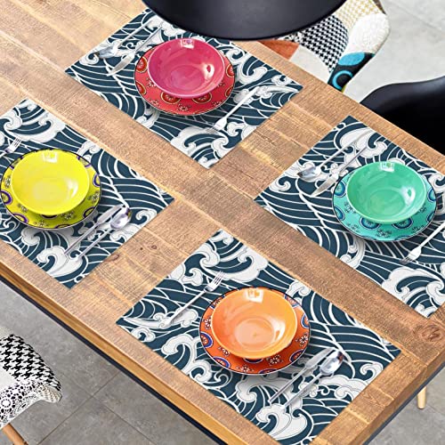 Set de table tissu Oxford motif rivière pour des repas conviviaux et sans taches - 8