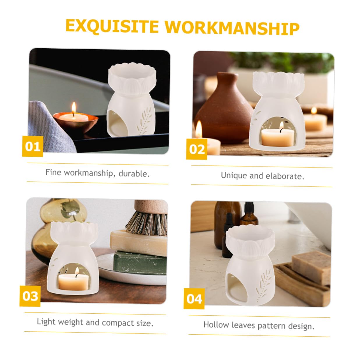 2 Stück Keramik Aromatherapie Duftlampe Hohlgearbeitetes Stabile Tischdekoration Leichtes Aromaöl Handgefertigter Keramik Diffuser für Zuhause und Geschenk