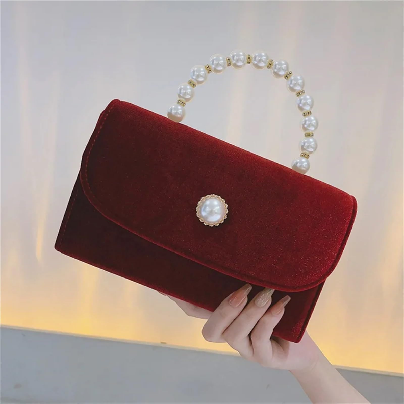 Borse da sera in perle, eleganti, vintage, in velluto, sposa, donna Per Matrimoni e Balli di Fine Anno
