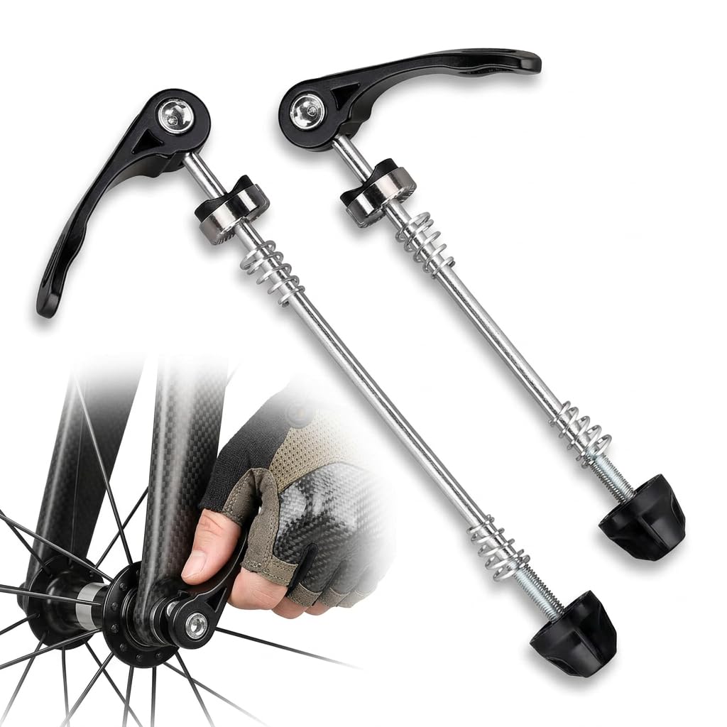 Quick Release Skewer for Bicycle Wheels, MTB Accessories Wheel Fixing Solution with Quick Release Bolts Design, Secure Bicycle Wheel Nuts Replacement for Road Bike Mountain Bike Commuting Repair Use