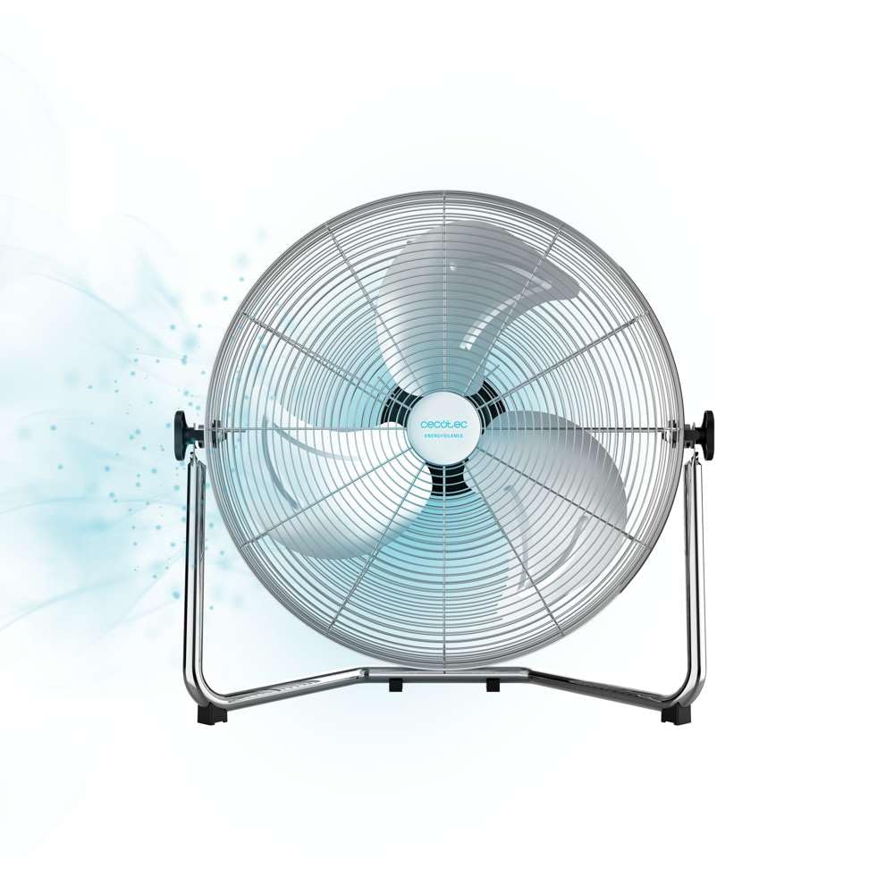 Cecotec Ventilador Industrial EnergySilence 5000 Pro. 120 W, 3 Aspas Metálicas de 20" (51 cm), Motor de Cobre, 3 Velocidades, Inclinación Ajustable, Acabado Cromado