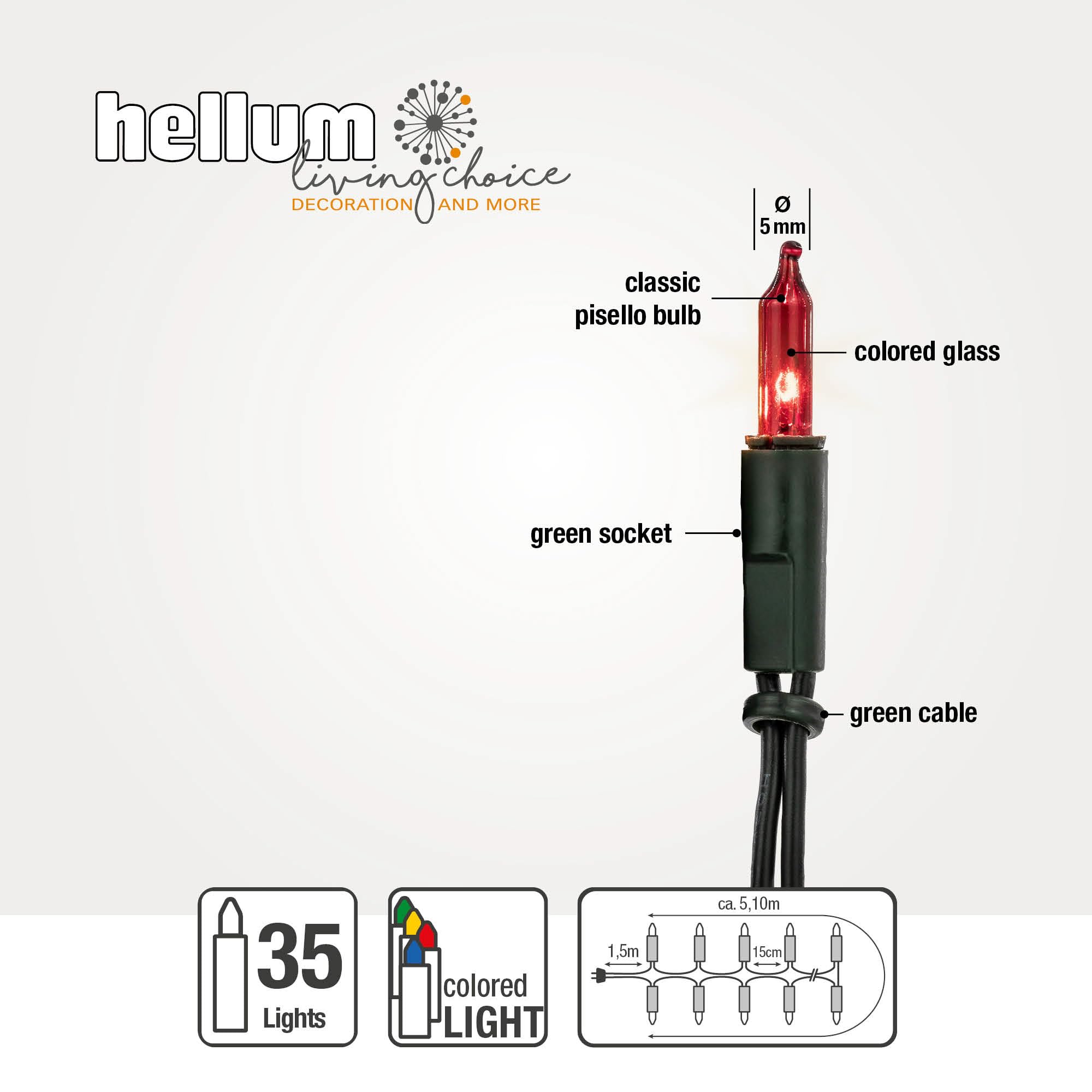 Hellum Catena luminosa interni, catena di luci di Natale, corrente 230V
