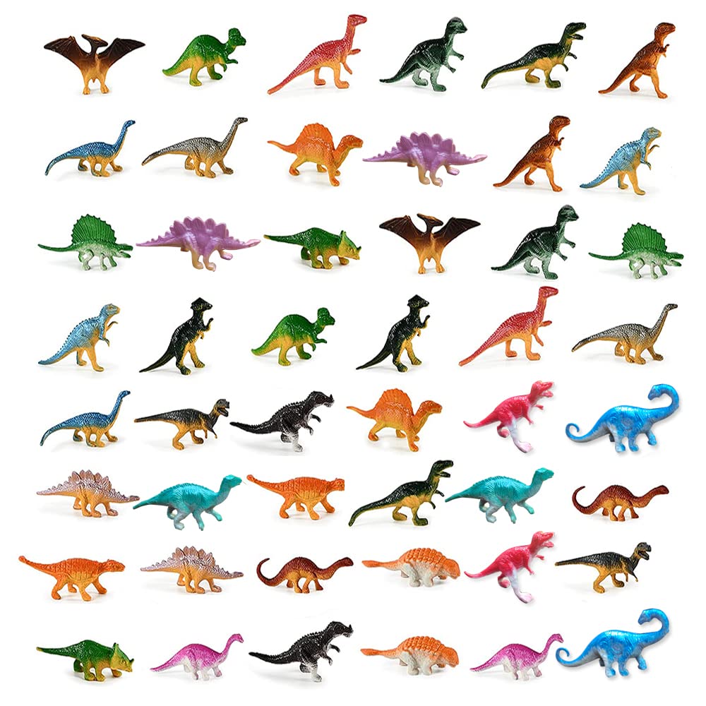 DAGORD 48 Piezas Dinosaurios Juguetes Pequeños Figuras de Dinosaurios de Coleccion Mini Dinosaurios de Plástico Figuras Realistas de Dinosaurios Regalos de Cumpleaños para Niños 3 4 5 6 7 8 Años