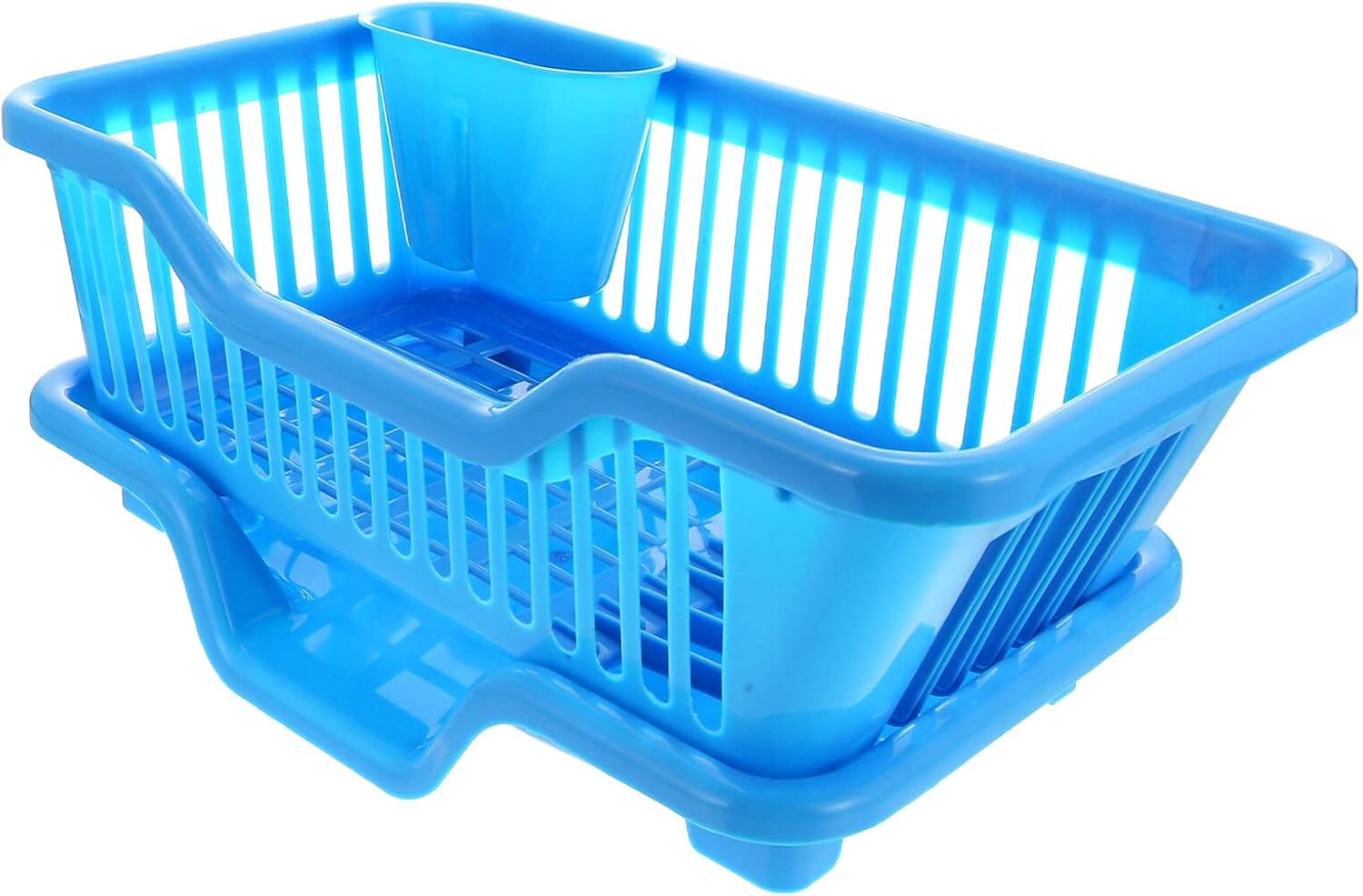 Kitchen Draining Shelf Plastic Dish Rack Small Blue Drainer Basket Multifunctional Tableware Storage for Kitchen Sink Organization