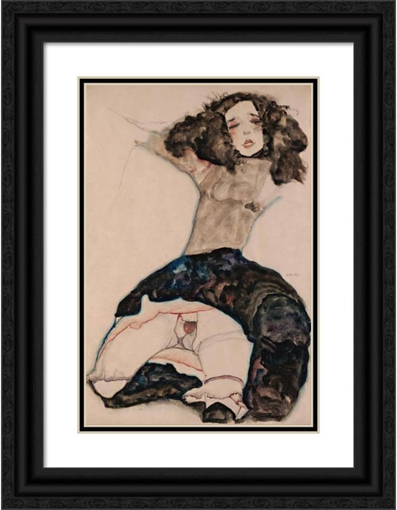 ArtDirect Black-Haired Girl with Lifted Skirt (1911) 32x48 UnFramed Museum Art Print Poster Ready for Framing by Egon Schiele (Austrian, 1890-1918)