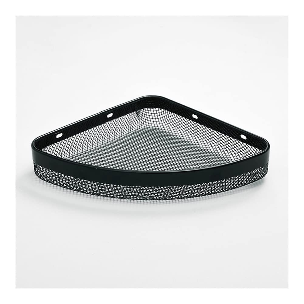 Mensola angolare per doccia, mensola angolare per bagno, senza punzonatura, organizer per cucina e bagno, in metallo, colore nero