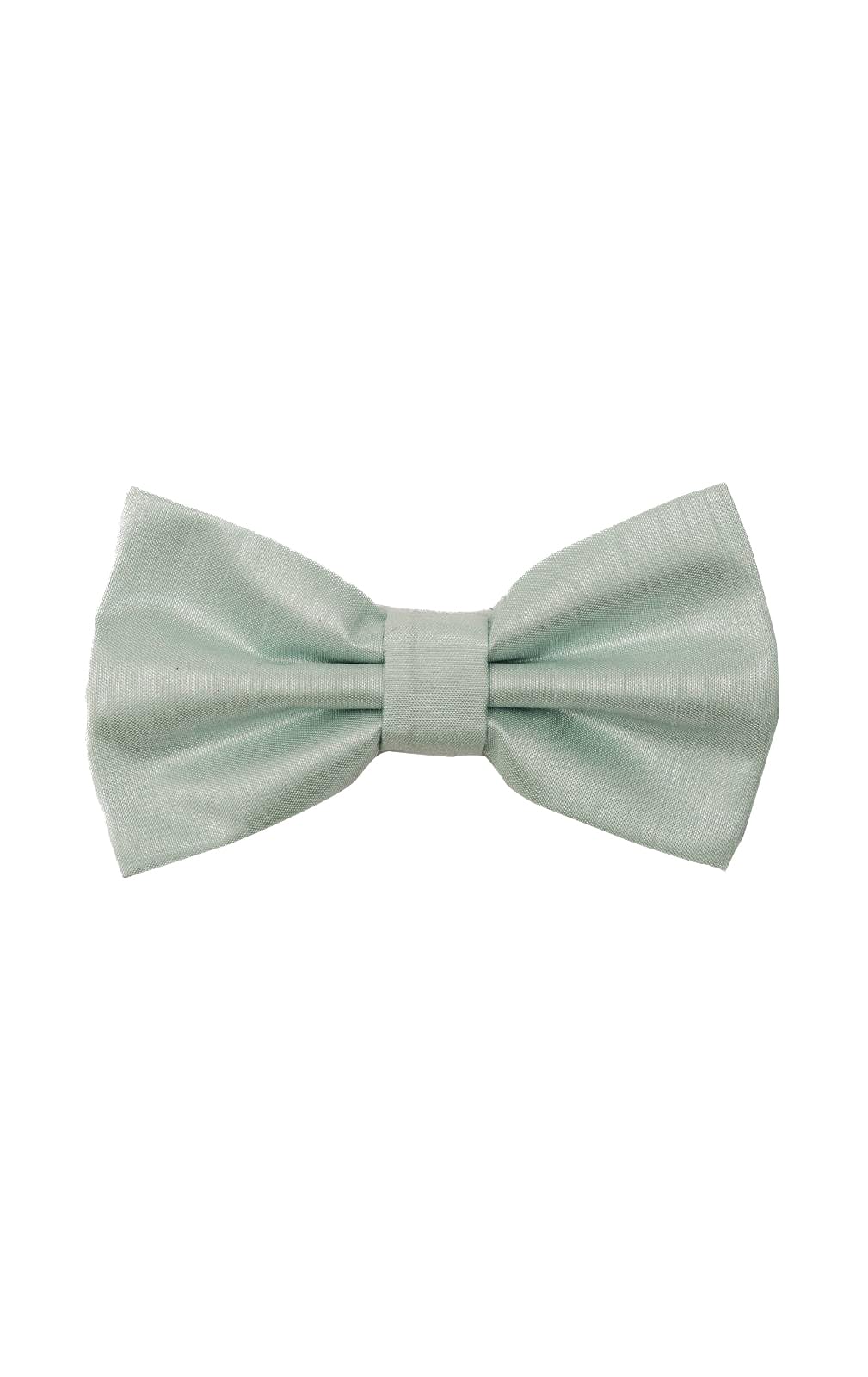 Dobell Men's Light Green Bow Tie Dupion Satin-Feel Pre-Tied