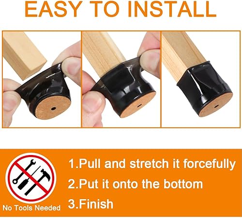 Miniatura 31 de 24 protectores de suelo para patas de silla para suelos de madera dura, fundas de silicona, almohadillas de fieltro, tapas de patas de muebles