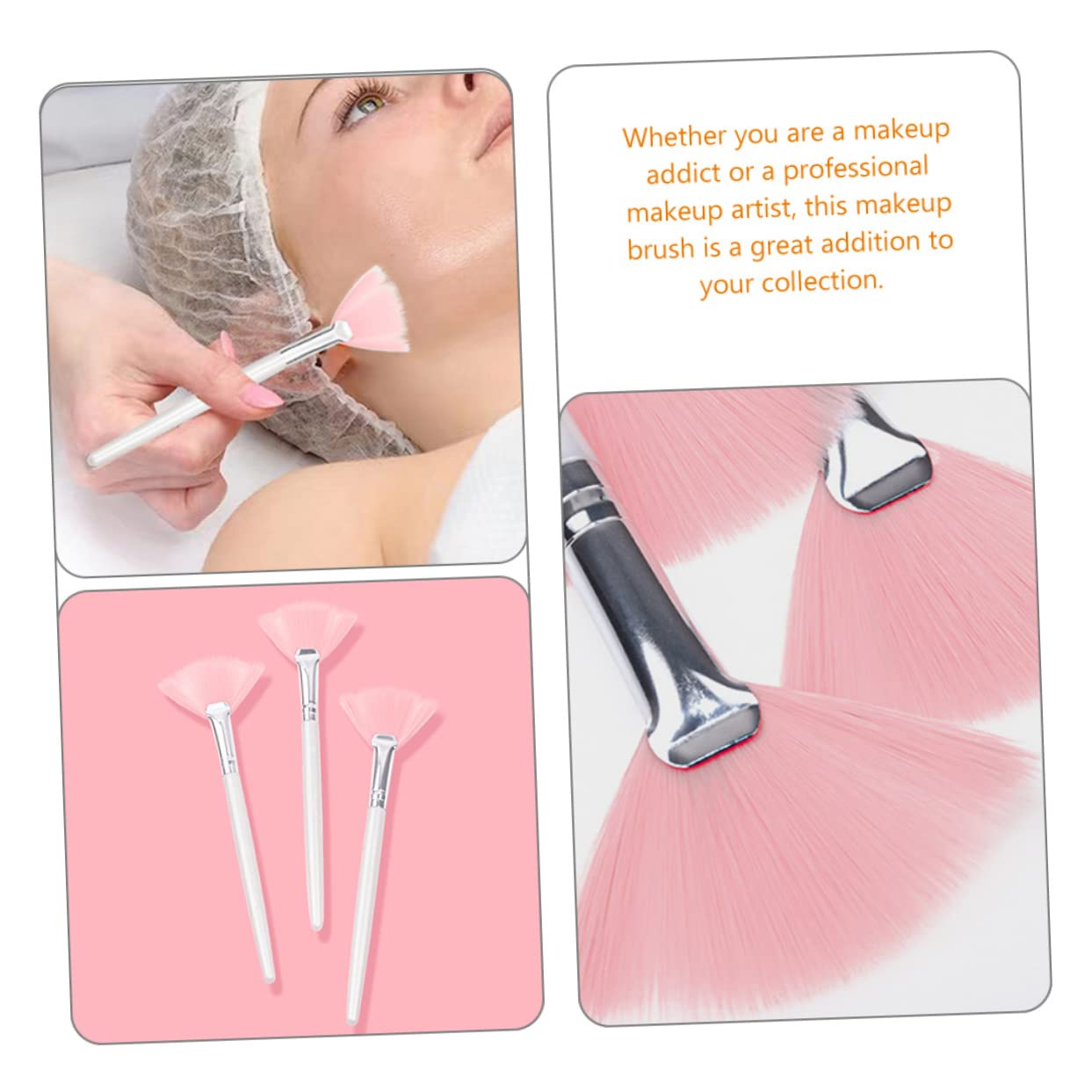 Gogogmee 4sets Blush Makeup Brush Set Facial for Facials Highlighter Foundation Multi-function Makeup Set Pink 4pcs * 4