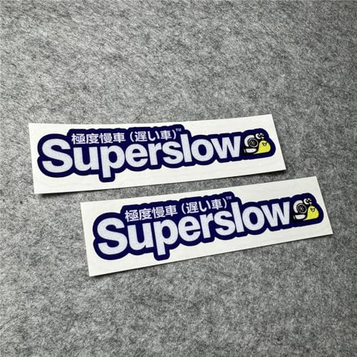 Image of Car Styling Sticker for Japanese Superslow Snail Creative Words Auto Oil Tank Window Body Vinyl Computer Case Motocross Decals (N 13x3cm Blue 2PCS)