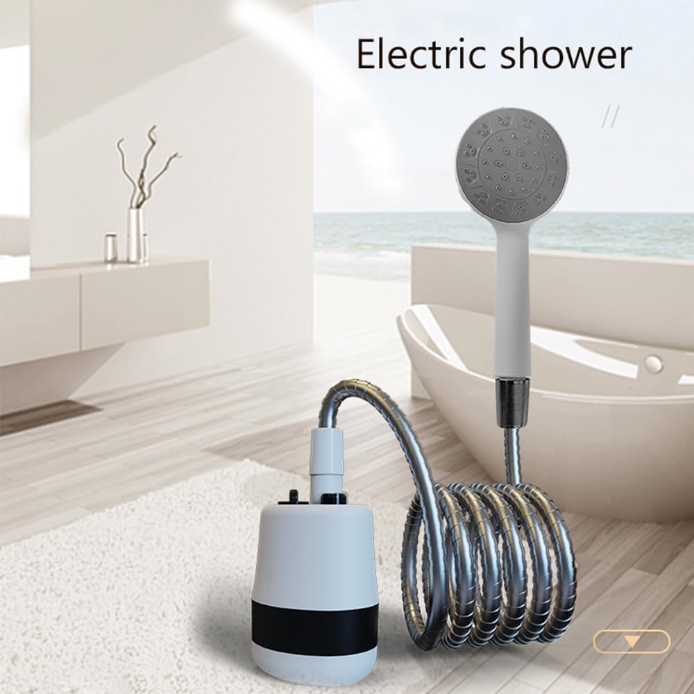 ACAGALA Portable Shower Camping Outdoor Shower Handheld Electric Shower Battery Powered Compact Handheld Rechargeable Camping Showerhead