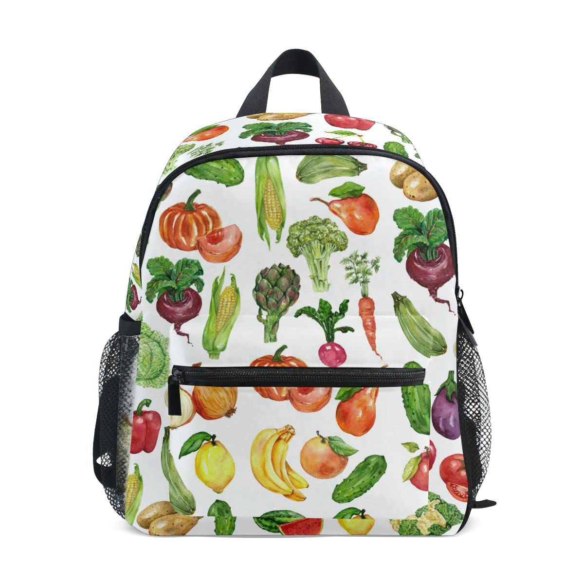Fisyme Toddler Backpack Fruits Vegetables School Bag Kids Backpacks for Kindergarten Preschool Nursery Girls Boys, M