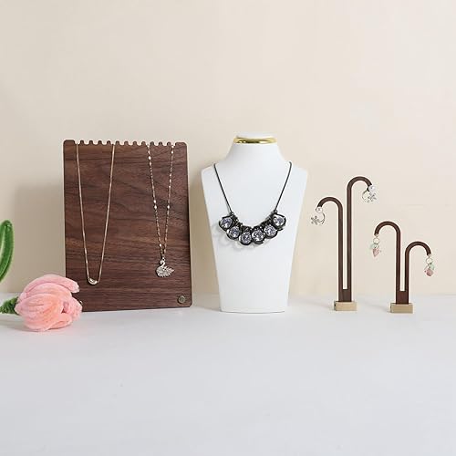Miniatura 3 de GemeShou Soporte de almacenamiento de collar blanco para vender, organizador de soporte de collar de terciopelo, soportes de exhibición de busto de
