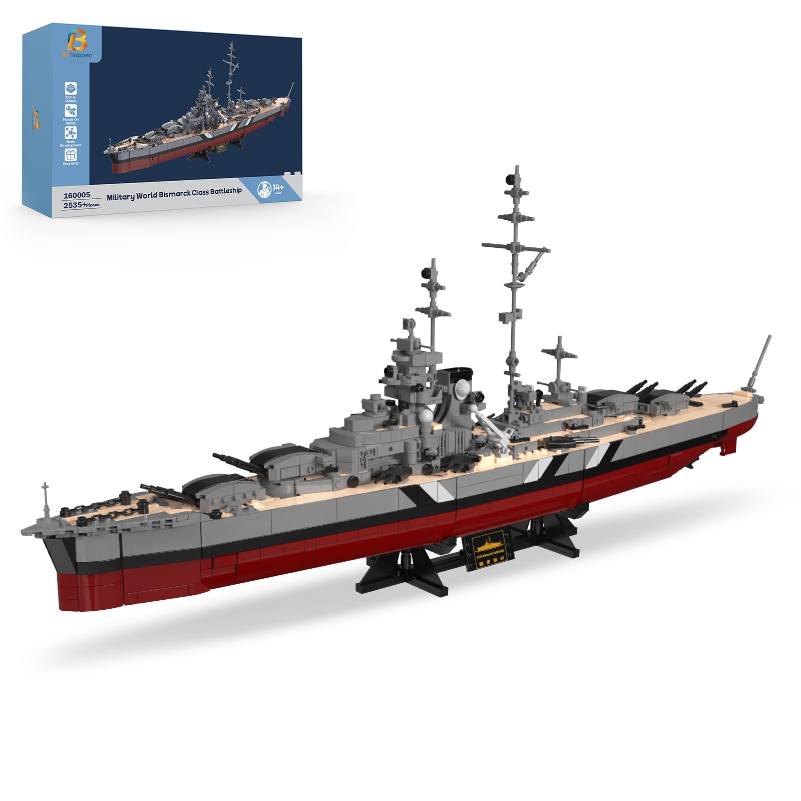 Brihappen World War II Battleship Building Set