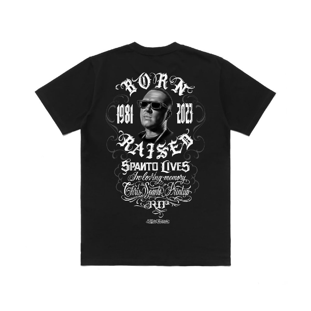Amazon.co.jp: MISTER CARTOON BORN RAISED SPANTO LIVES TEE