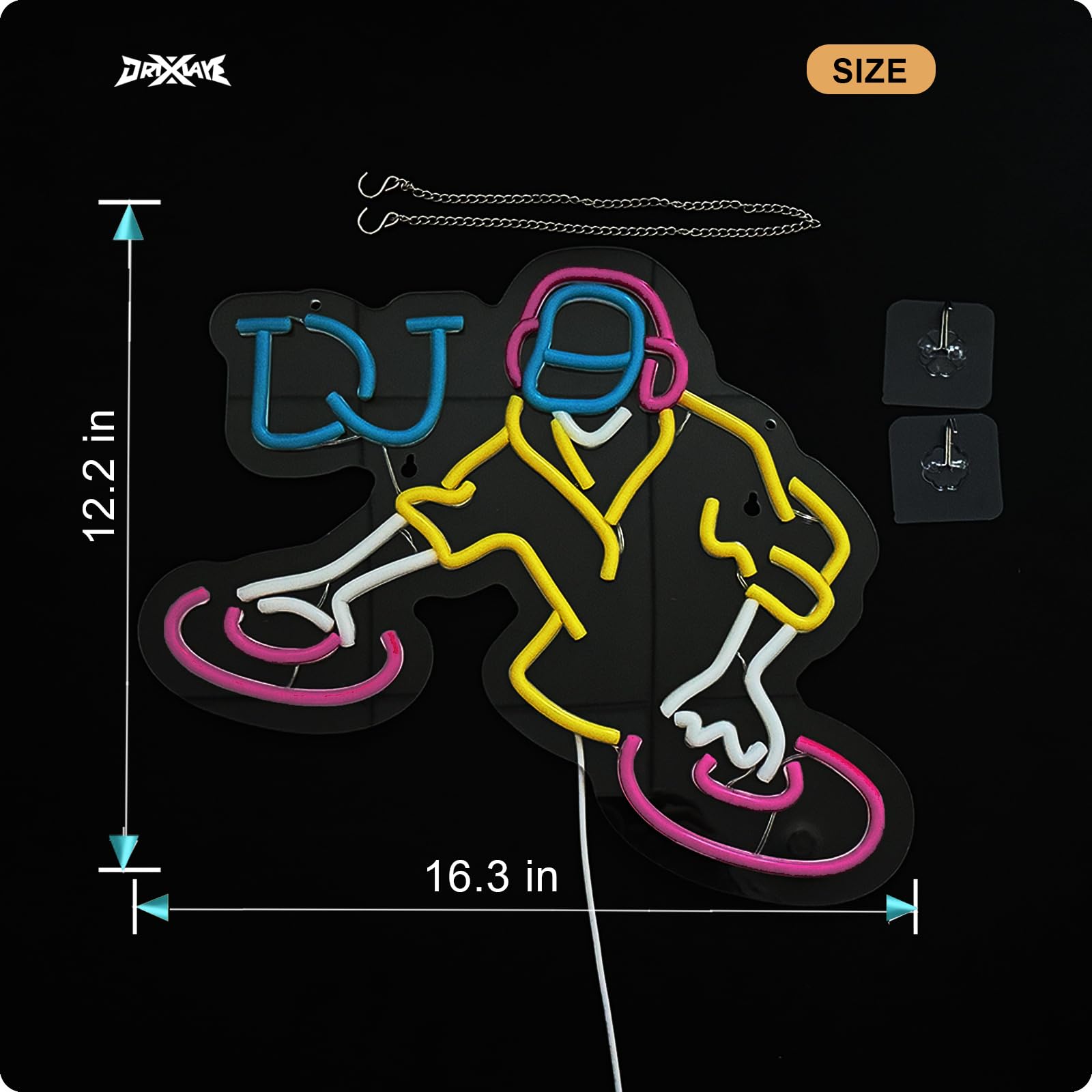 Neonowy znak DJ do dekoracji ścian dekoracja pokoju nastolatka prezenty na urodziny pokój dziecięcy artystyczna dekoracja pokoju chłopców dekoracja pokoju zabaw dekoracja sypialni