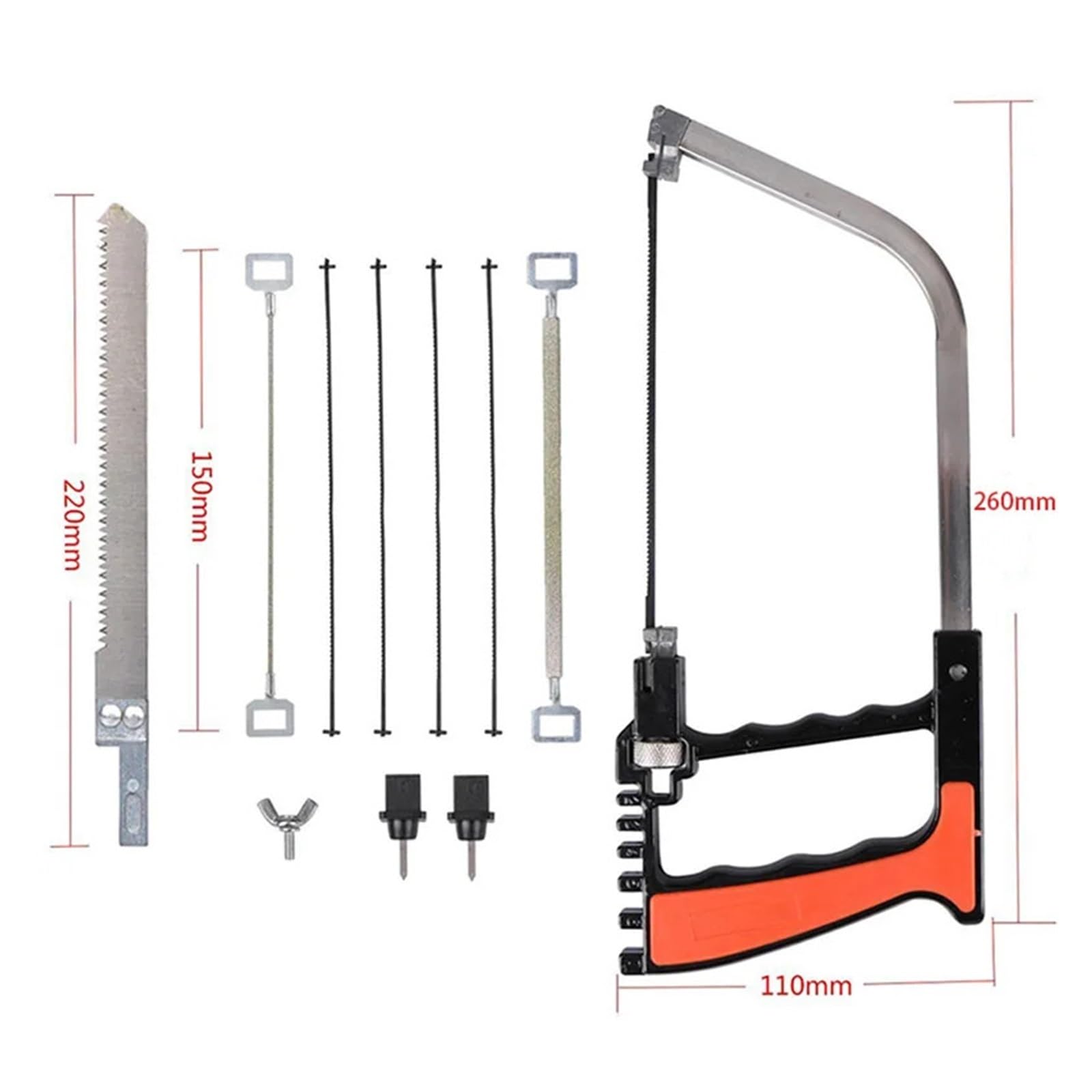 SSIMOO Sega a mano multifunzionale 12 in 1 Set di strumenti for la lavorazione del legno Sega a mano universale fai-da-te Mini seghetto compatibile con legno, vetro, piastrelle di ceramica, metallo, s