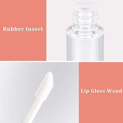 Miniatura 10 de 30 tubos de brillo de labios de 0.3 fl oz (0.3 fl oz), botella vacía de bálsamo labial recargable, contenedor de plástico transparente para brillo