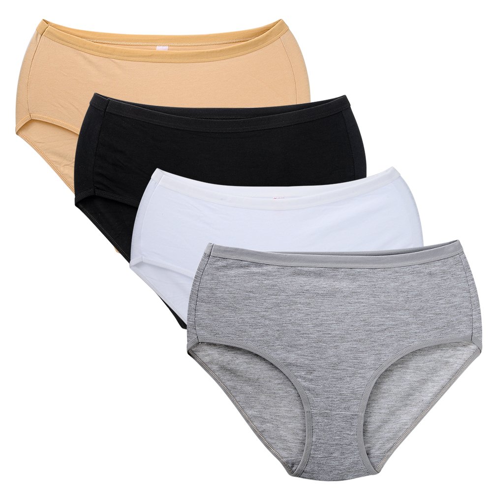 Closecret Women Comfort Cotton Stretch Classic Briefs Panties(L, 4 Colors)