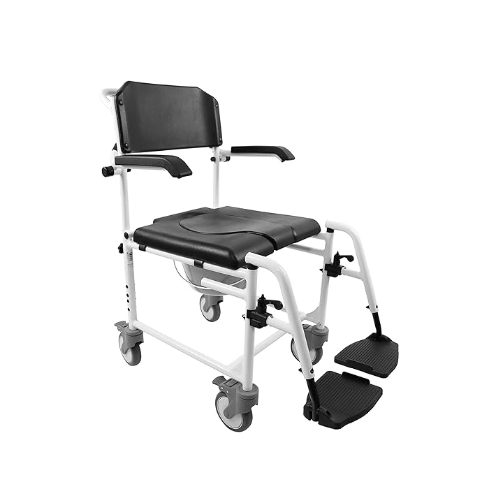 Buy KMINA PRO Commode Toilet Chair with Wheels, Shower Wheelchairs