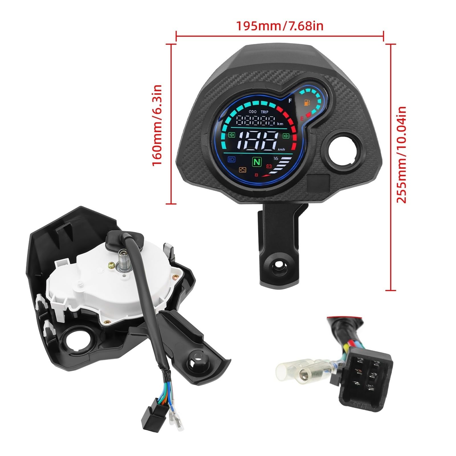 Motocicleta cuentarrevoluciones Para Navi 110 Panel de instrumentos digital para motocicleta Velocímetro Odómetro Motor Tacómetro con indicador marcha