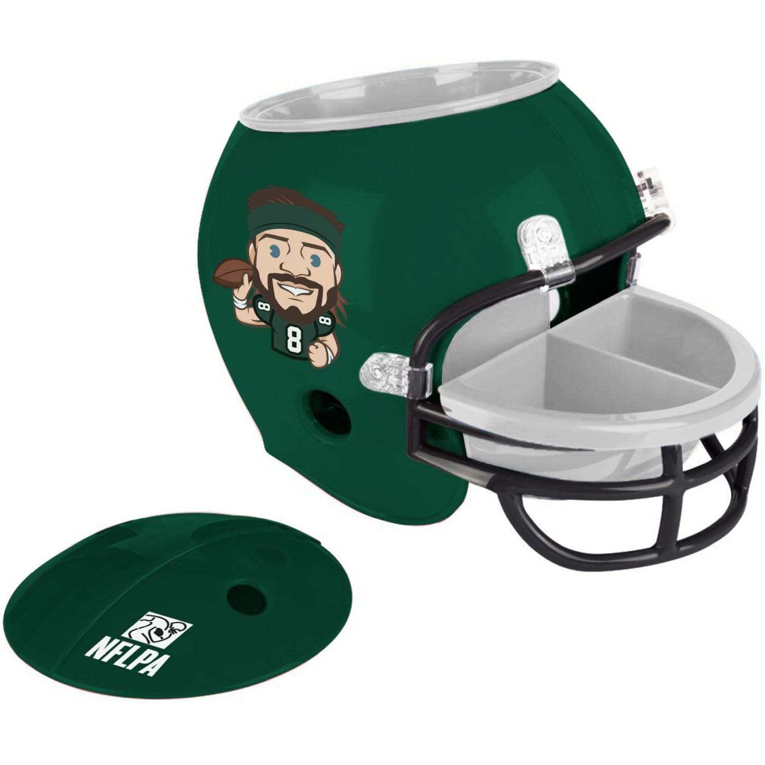New York Jets NFLPA American Football Snack - Casco para aperitivos de Aaron Rodgers