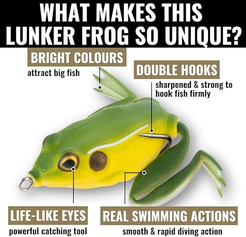 Miniatura 4 de Lunkerhunt Lunker Series - Señuelo de pesca de rana de 2.5 pulgadas, estilo té verde