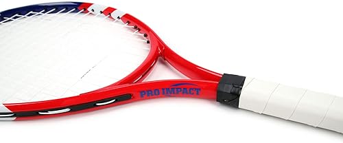 Miniatura 2 de Pro Impact Raquetas de tenis para niños y jóvenes, entrenamiento de agarre, ligeras, marco duradero, agarre cómodo, con cuerdas unidas para