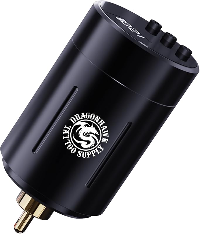 Bateria para Máquina de Tatuagem Dragonhawk P183-1 com Conexão RCA e USB-C