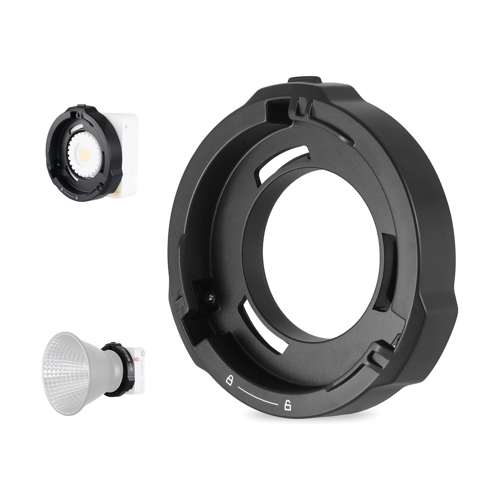 Godox ML-GB Adaptateur de conversion Bowens Mount pour Godox Mount AD300Pro, AD400Pro, ML100R, ML100Bi, ML60IIBi, ML30, ML30Bi, ML60Bi, ML60, ML60Bi