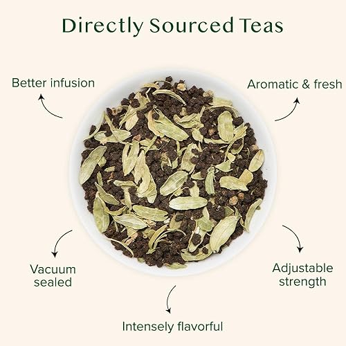 Vista 64 de VAHDAM - Té Masala Chai de la India, hojas sueltas, más de 170 tazas (340 g/12 onzas), mezcla de té negro, té Masala Chai con canela, cardamomo