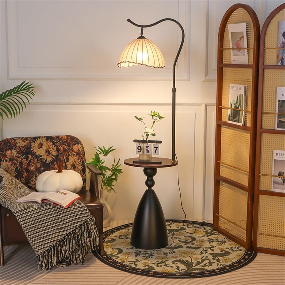Lampa podłogowa Lampa podłogowa retro, półka, salon, sofa, dekoracja, sypialnia, lampka nocna, pionowy stolik kawowy