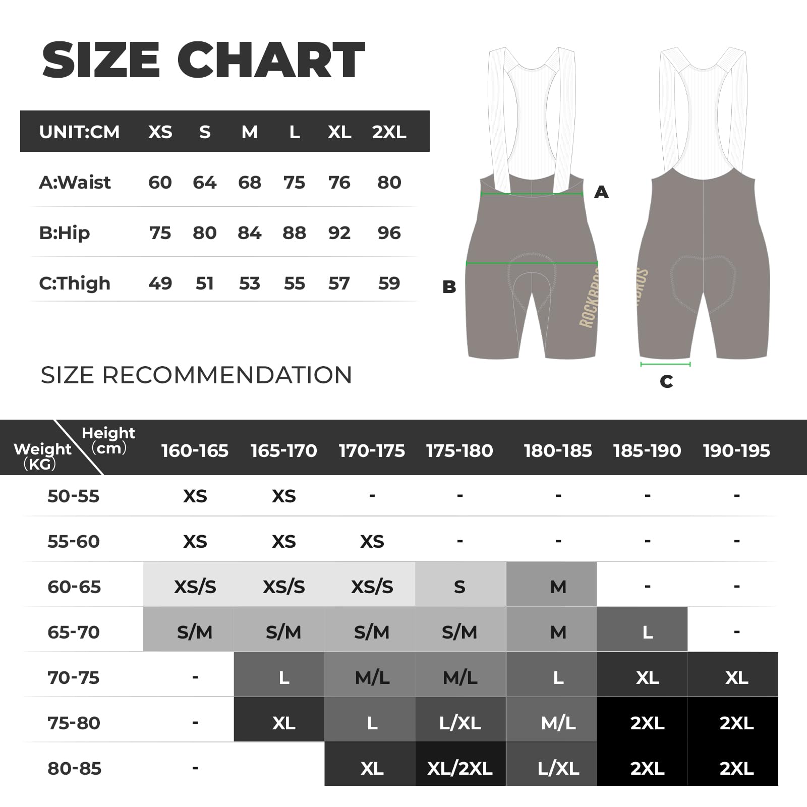 ROCKBROS Salopette da Ciclismo Uomo, Pantaloncini con Bretelle Senza Cuciture Imbottiti in 3D Gel Traspirante e Antiscivolo, Asciugatura Rapida, per Bicicletta MTB Bici da Strada