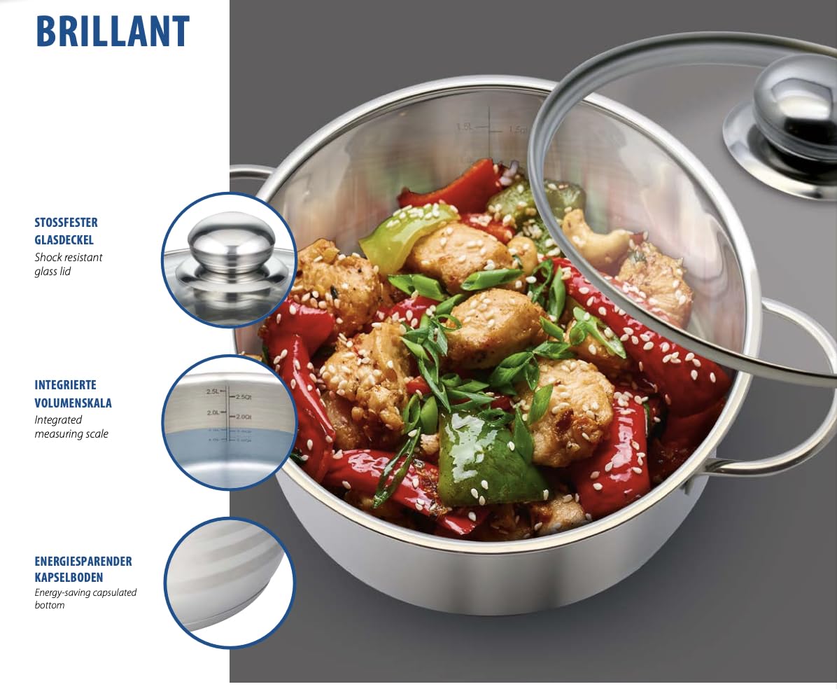 Koop Eva Trio - Multi Pan Roestvrij Staal - 2,2 L - 16 cm - Gratis