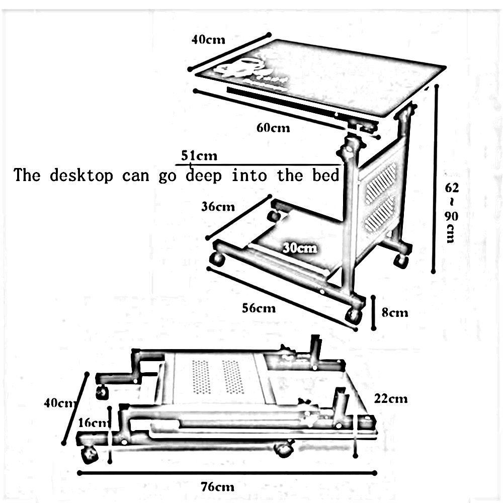 Buy Afanyu Afanyu Overbed Bedside Table with Wheels Laptop Stand
