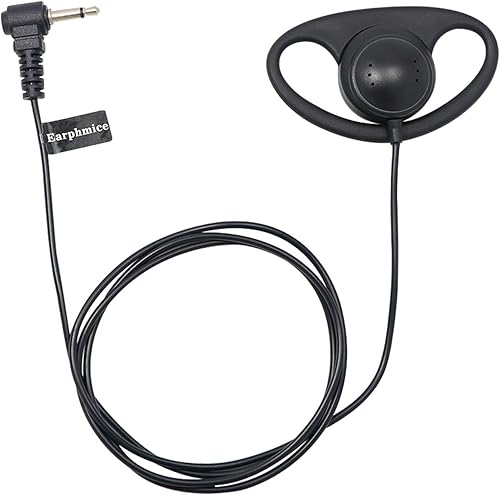 Miniatura 5 de Auricular de 0.138 in solo escucha, gancho de goma suave en forma de D, auricular de 1 pin para radios bidireccionales, micrófonos de altavoz