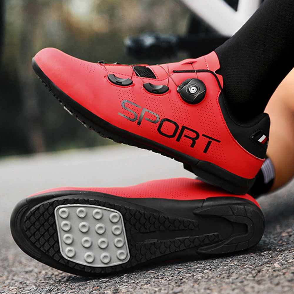 Zapatillas Ciclismo Montañ Sin Cala, Zapatos Bicicleta Montaña Hombre Calzado Bicicleta, Zapatillas de Ciclismo Base Goma Antideslizante Ligeros, 36EU-47EU