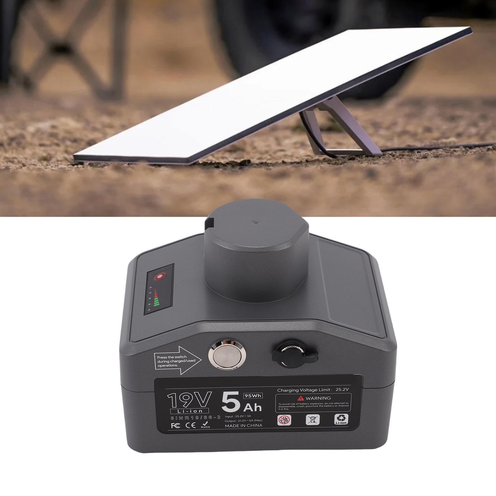 Fafeicy Alimentazione Satellitare Ricaricabile Adatto per Mini Batteria di Alimentazione Portatile 5 Ah con Kit di Montaggio e Adattatore per la Rete Campeggio All'aperto (Plug dell'UE 100-240 V.)