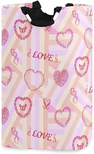 Storage Bin Watercolor Valentine's Day Heart Love Wedding Foldable Decorating Stuff For Garage House cesta para ropa