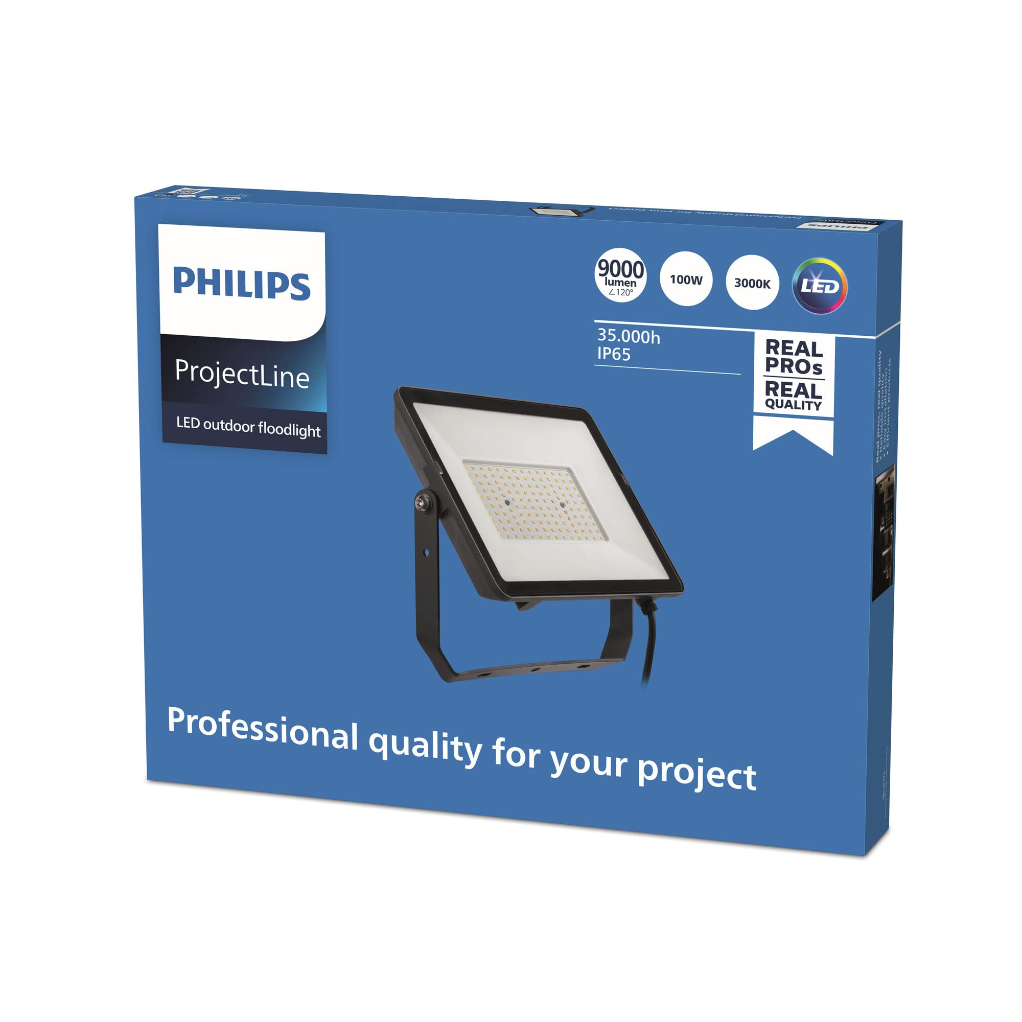 Philips Projectline, Proiettore LED, 100W, Luce Bianca Calda, Illuminazione Commerciale e Esterna