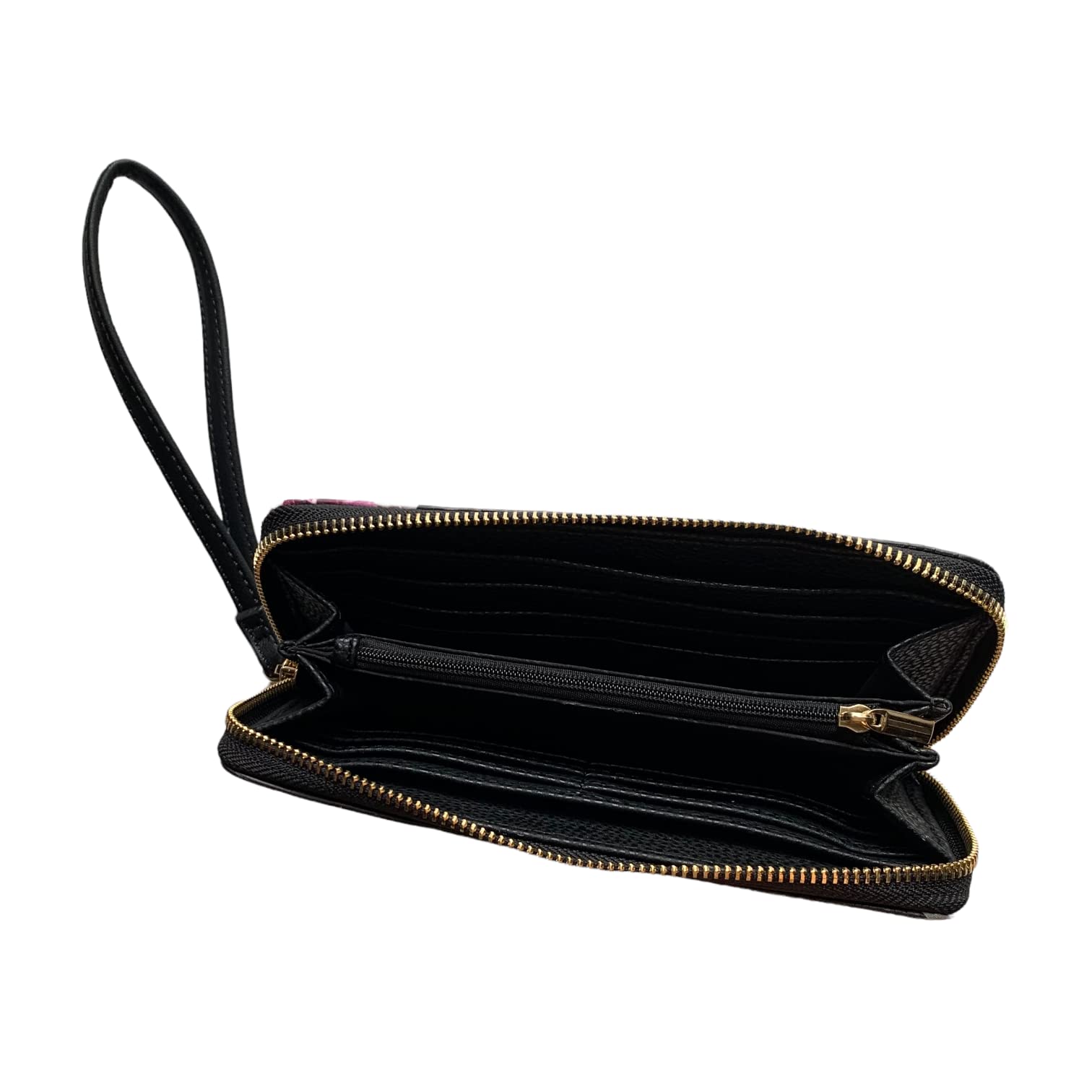 Steve Madden LARGE ZIP AROUND Wristlet Wallet (BLACK)