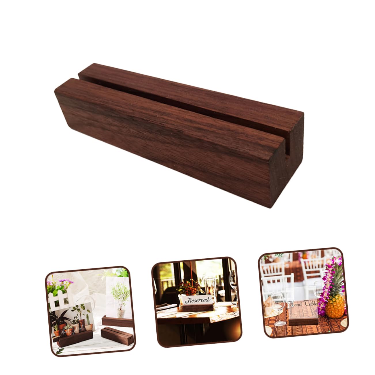 PRETYZOOM 2 Juegos de Soportes para Números de Mesa Tarjeteros de Madera Soportes para Letreros de Mesa Expositores para Tarjetas de Felicitación para El Hogar 12 Unidades