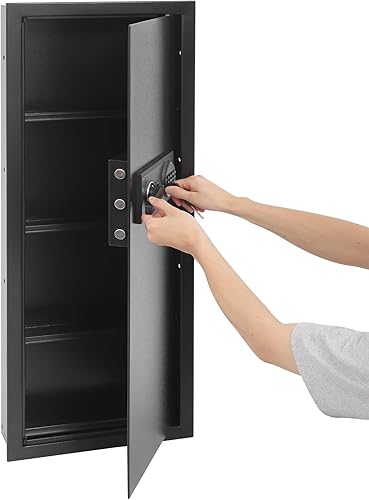 Miniatura 5 de Caja fuerte montada en la pared de 39.3 pulgadas de alto x 3.9 pulgadas de ancho x 14.5 pulgadas de largo, caja fuerte electrónica para seguridad