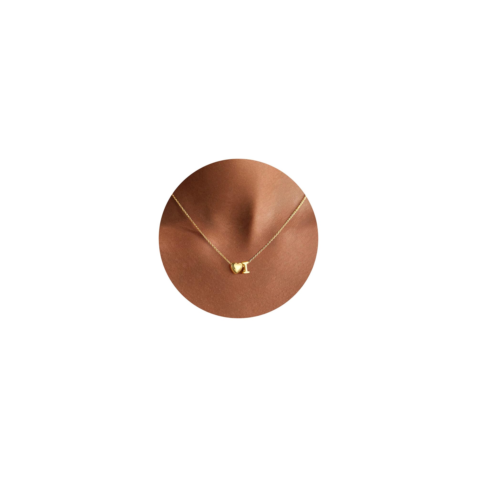 TINGN Muttertagsgeschenk - 14K Vergoldete Kette mit Buchstaben Goldene Kette Herz Damen Frauen Schmuck Mädchen Initialen A-Z Geschenke für Frauen Mädchen Mama Geburtstag