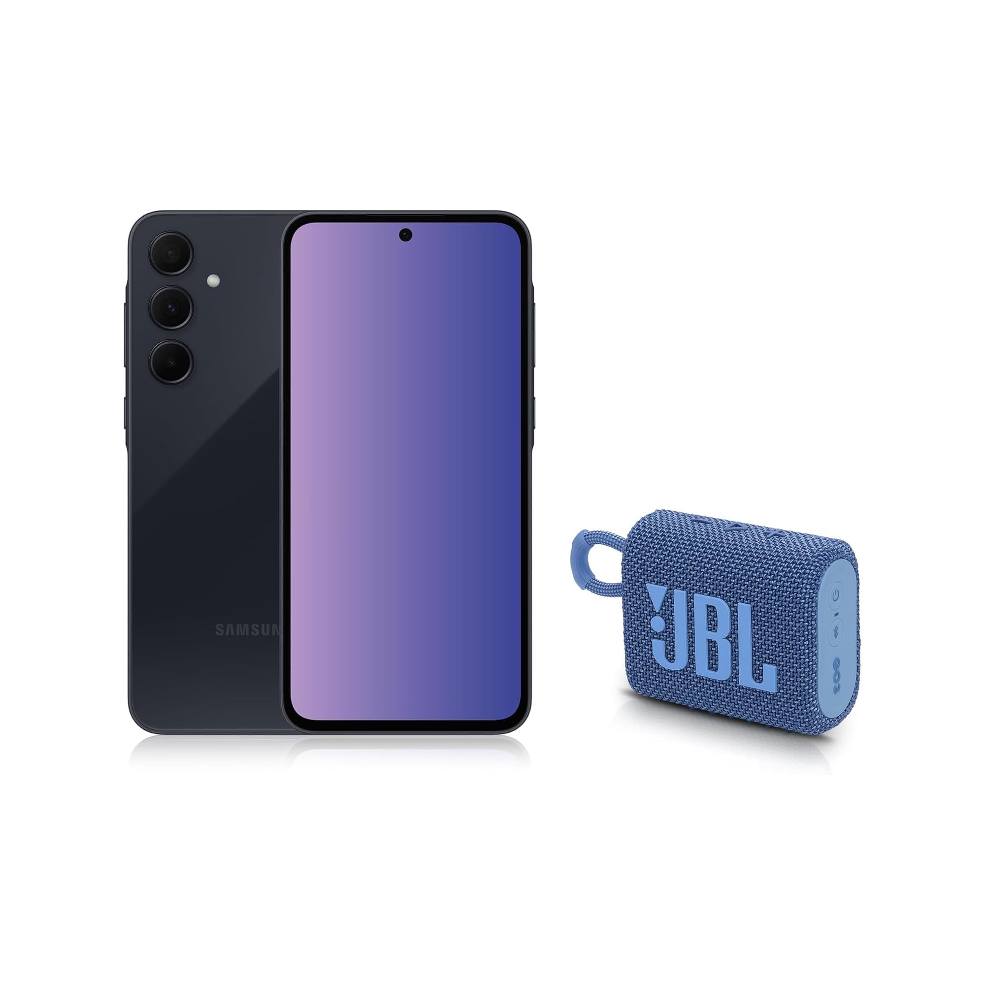 Samsung Galaxy A35 5G, 128 Go, Bleu nuit avec enceinte JBL GO3 ECO offerte, Smartphone Android, Smartphone déverrouillé, [Exclusivité Amazon], Version FR