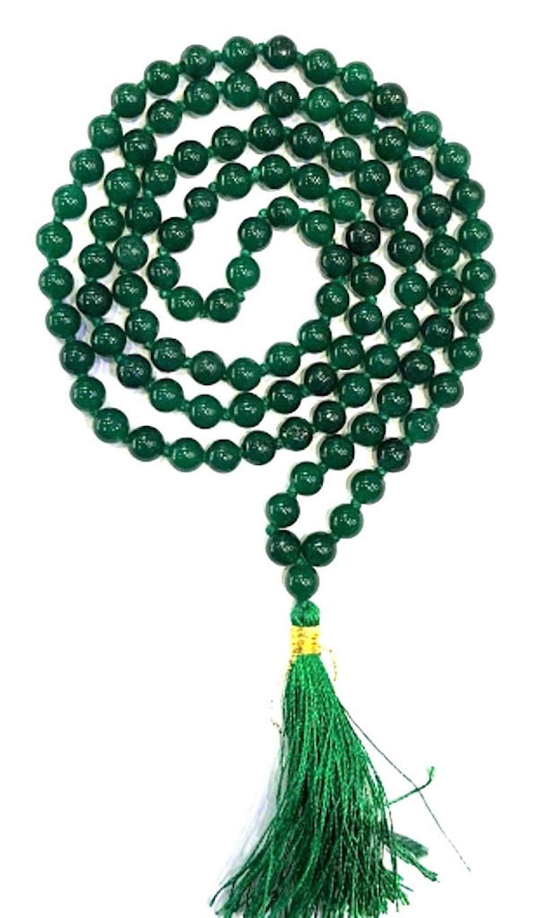 Green Agate Hakik stone Japa Mala 108 + 1 Beads (6 mm)-image-9