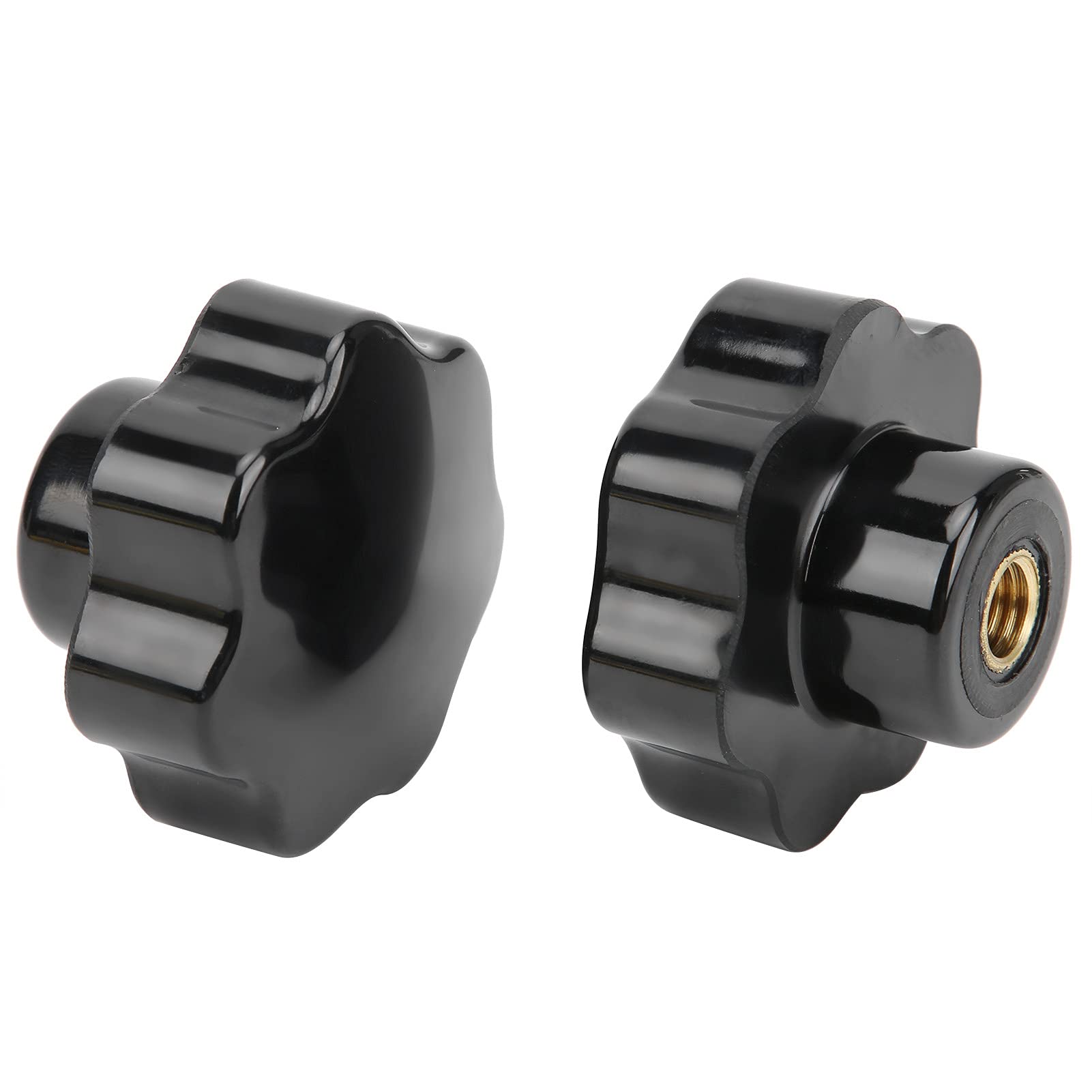 Yunseity Female Thread Clamping Knob, Plastic Handle Hand Clamping Nut Brass Core with High Performance for Lathes