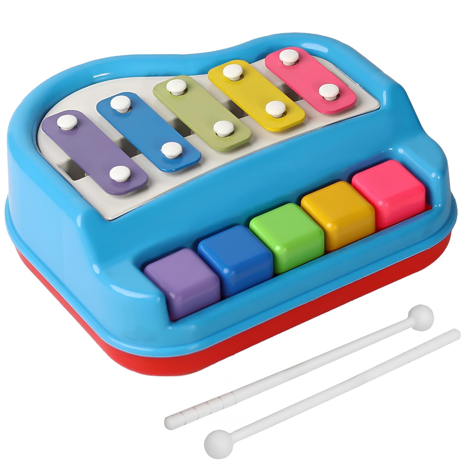 2 in 1 Small Xylophone and Piano Toy | Colorful Keys and Drum Sticks - Musical Instrument Toy for Baby and Toddlers | Best Gift for Kids, Boys and Girls |-image-38